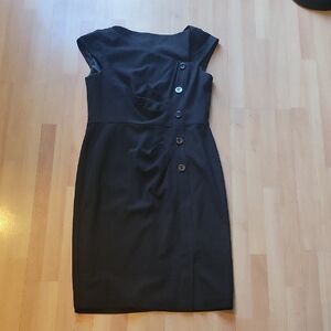 White House Black Market Asymmetrical Black Dress